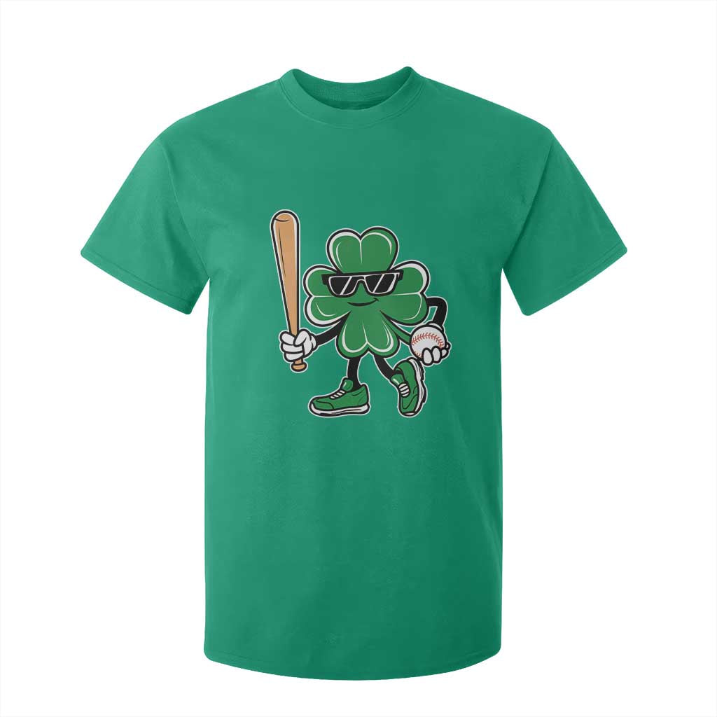 Lucky Baseball Shamrock T Shirt For Kid St Patrick's Day T-Ball Sport Lover Gift TS02 Irish Green Print Your Wear