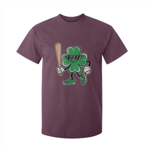 Lucky Baseball Shamrock T Shirt For Kid St Patrick's Day T-Ball Sport Lover Gift TS02 Maroon Print Your Wear