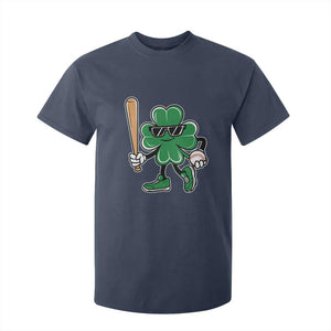 Lucky Baseball Shamrock T Shirt For Kid St Patrick's Day T-Ball Sport Lover Gift TS02 Navy Print Your Wear