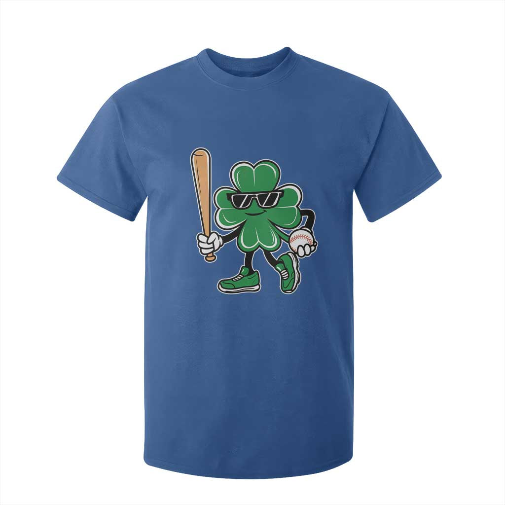 Lucky Baseball Shamrock T Shirt For Kid St Patrick's Day T-Ball Sport Lover Gift TS02 Royal Blue Print Your Wear