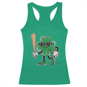 Lucky Baseball Shamrock Racerback Tank Top St Patrick's Day T-Ball Sport Lover Gift TS02 Irish Green Print Your Wear