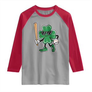 Lucky Baseball Shamrock Raglan Shirt St Patrick's Day T-Ball Sport Lover Gift TS02 Sport Gray Red Print Your Wear
