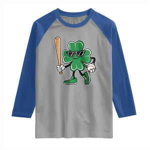 Lucky Baseball Shamrock Raglan Shirt St Patrick's Day T-Ball Sport Lover Gift TS02 Sport Gray Royal Print Your Wear
