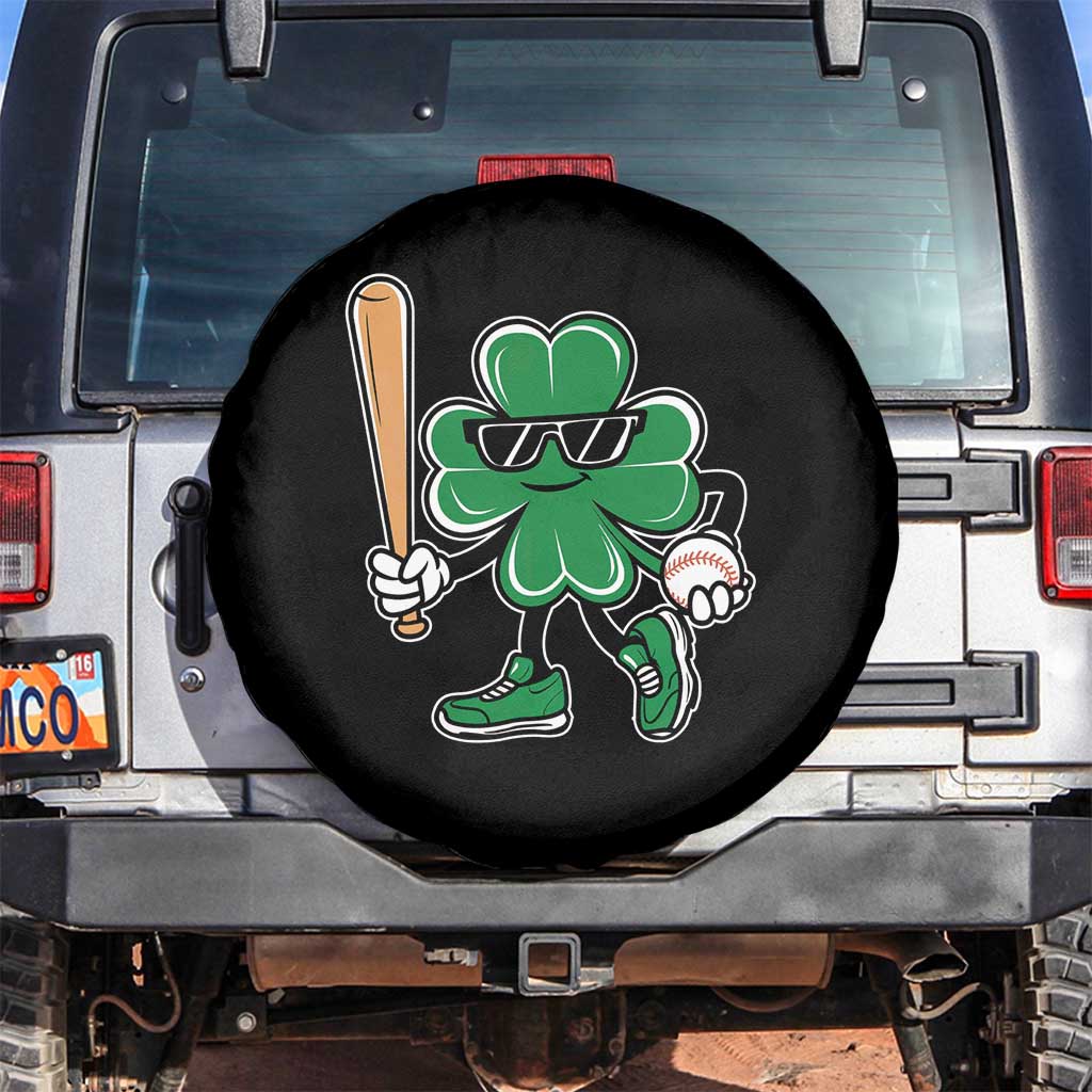 Lucky Baseball Shamrock Spare Tire Cover St Patrick's Day T-Ball Sport Lover Gift TS02 No hole Black Print Your Wear