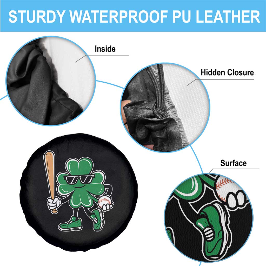Lucky Baseball Shamrock Spare Tire Cover St Patrick's Day T-Ball Sport Lover Gift TS02 Print Your Wear