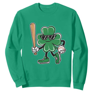 Lucky Baseball Shamrock Sweatshirt St Patrick's Day T-Ball Sport Lover Gift TS02 Irish Green Print Your Wear