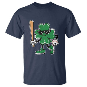 Lucky Baseball Shamrock T Shirt St Patrick's Day T-Ball Sport Lover Gift TS02 Navy Print Your Wear