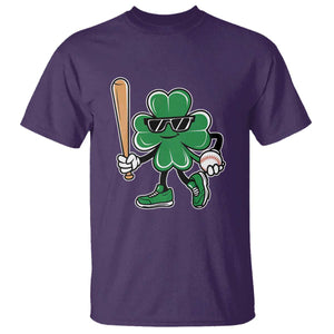 Lucky Baseball Shamrock T Shirt St Patrick's Day T-Ball Sport Lover Gift TS02 Purple Print Your Wear