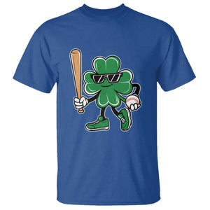 Lucky Baseball Shamrock T Shirt St Patrick's Day T-Ball Sport Lover Gift TS02 Royal Blue Print Your Wear