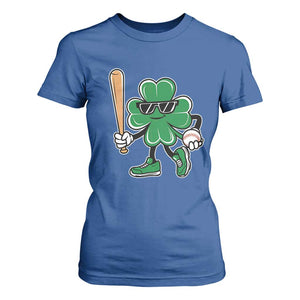 Lucky Baseball Shamrock T Shirt For Women St Patrick's Day T-Ball Sport Lover Gift TS02 Royal Blue Print Your Wear