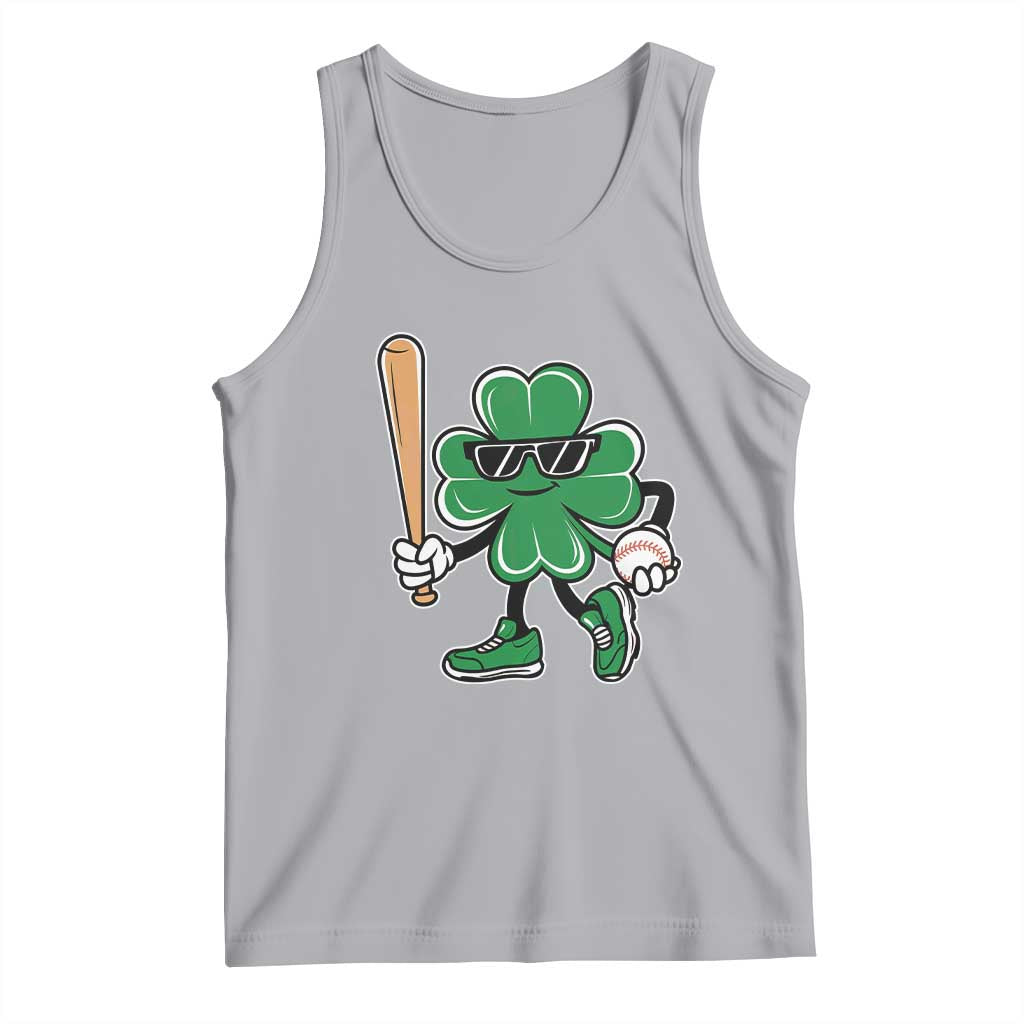 Lucky Baseball Shamrock Tank Top St Patrick's Day T-Ball Sport Lover Gift TS02 Athletic Heather Print Your Wear