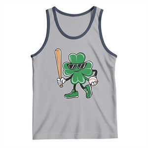 Lucky Baseball Shamrock Tank Top St Patrick's Day T-Ball Sport Lover Gift TS02 Athletic Heather Navy Print Your Wear