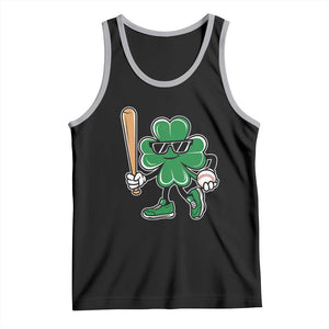 Lucky Baseball Shamrock Tank Top St Patrick's Day T-Ball Sport Lover Gift TS02 Black Athletic Heather Print Your Wear