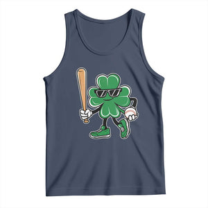 Lucky Baseball Shamrock Tank Top St Patrick's Day T-Ball Sport Lover Gift TS02 Navy Print Your Wear