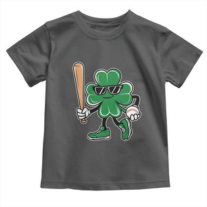 Lucky Baseball Shamrock Toddler T Shirt St Patrick's Day T-Ball Sport Lover Gift TS02 Dark Heather Print Your Wear