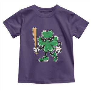 Lucky Baseball Shamrock Toddler T Shirt St Patrick's Day T-Ball Sport Lover Gift TS02 Purple Print Your Wear