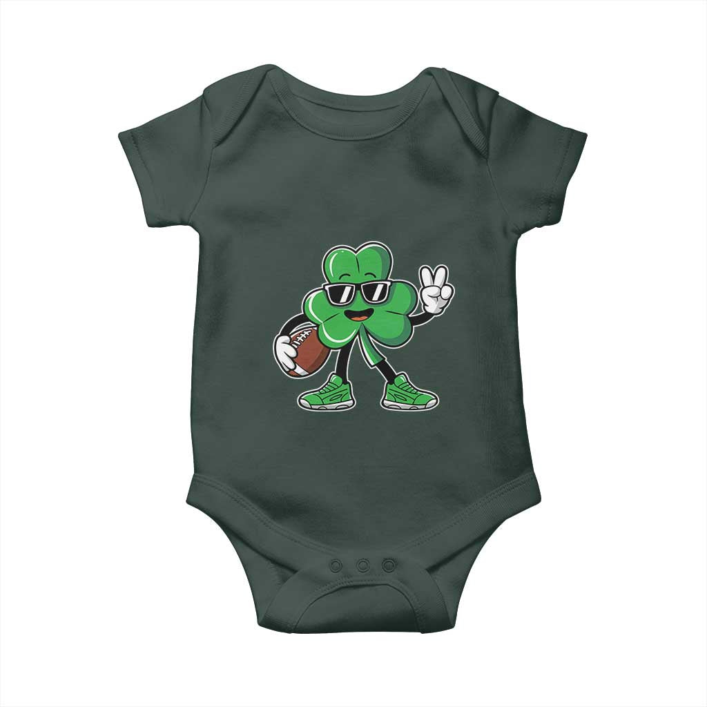 St Patrick's Day Lucky Shamrock Football Baby Onesie Sport Lover Gift TS02 Print Your Wear