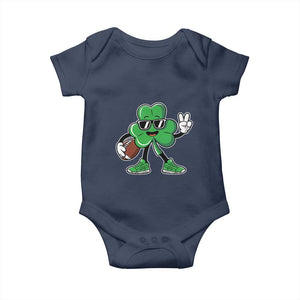St Patrick's Day Lucky Shamrock Football Baby Onesie Sport Lover Gift TS02 Navy Print Your Wear