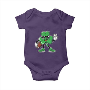 St Patrick's Day Lucky Shamrock Football Baby Onesie Sport Lover Gift TS02 Purple Print Your Wear