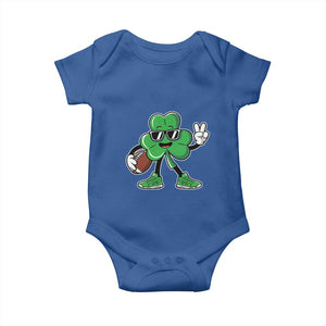 St Patrick's Day Lucky Shamrock Football Baby Onesie Sport Lover Gift TS02 Royal Blue Print Your Wear