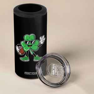 St Patrick's Day Lucky Shamrock Football 4 in 1 Can Cooler Tumbler Sport Lover Gift TS02 Print Your Wear