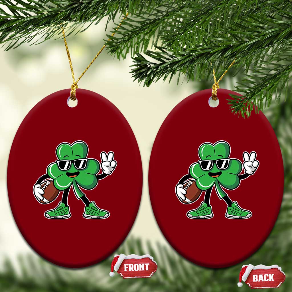 St Patrick's Day Lucky Shamrock Football Ceramic Ornament Sport Lover Gift TS02 Print Your Wear