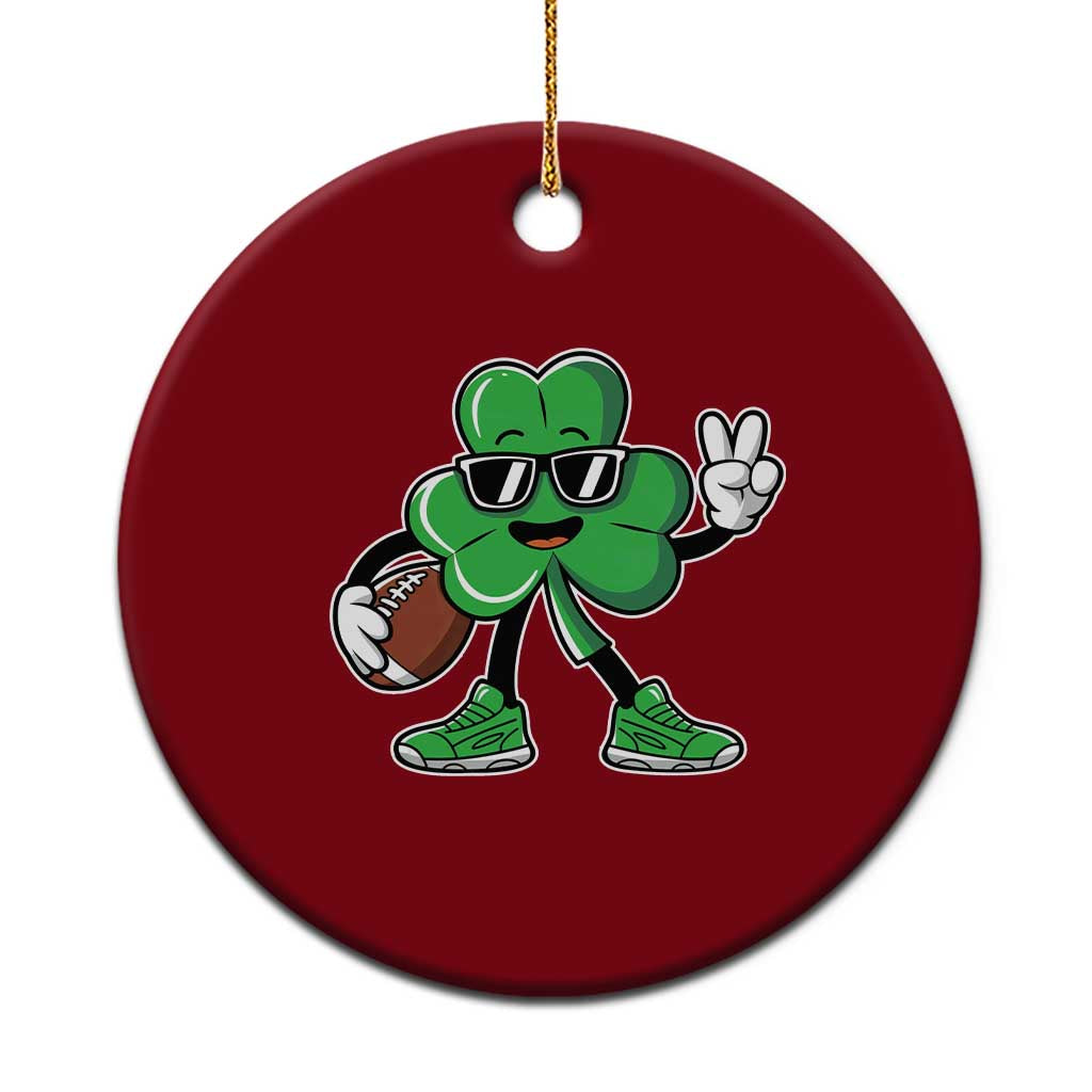 St Patrick's Day Lucky Shamrock Football Ceramic Ornament Sport Lover Gift TS02 1pc Red Print Your Wear