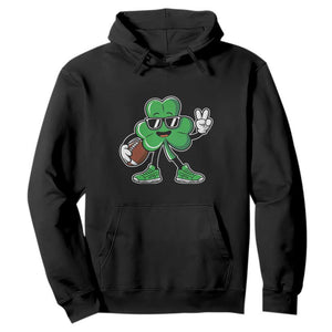 St Patrick's Day Lucky Shamrock Football Hoodie Sport Lover Gift TS02 Black Print Your Wear