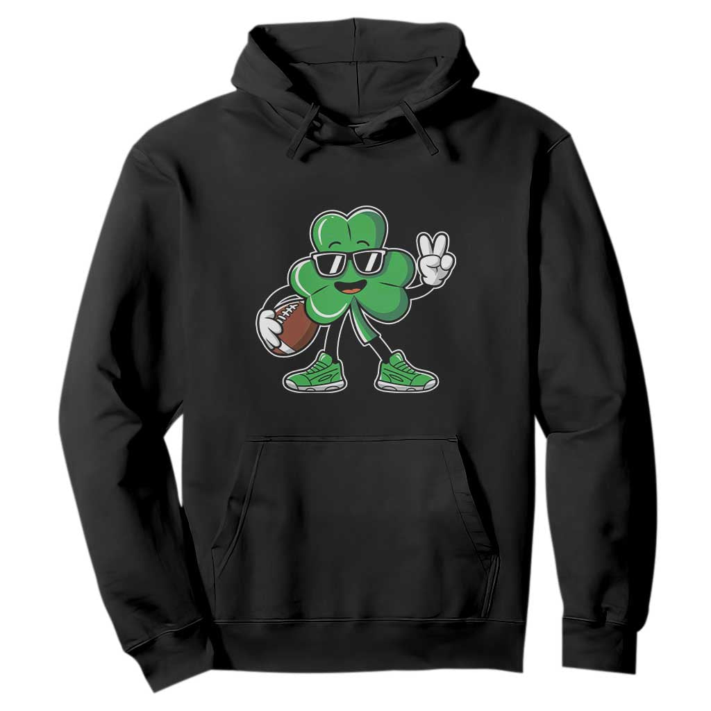 St Patrick's Day Lucky Shamrock Football Hoodie Sport Lover Gift TS02 Black Print Your Wear