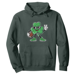 St Patrick's Day Lucky Shamrock Football Hoodie Sport Lover Gift TS02 Dark Forest Green Print Your Wear