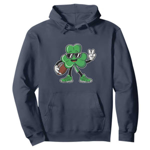 St Patrick's Day Lucky Shamrock Football Hoodie Sport Lover Gift TS02 Navy Print Your Wear