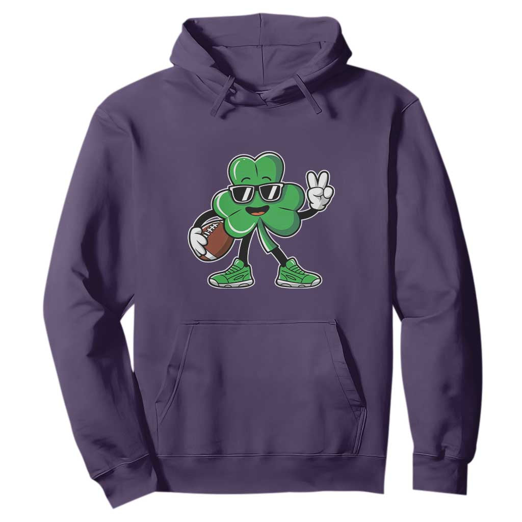 St Patrick's Day Lucky Shamrock Football Hoodie Sport Lover Gift TS02 Purple Print Your Wear