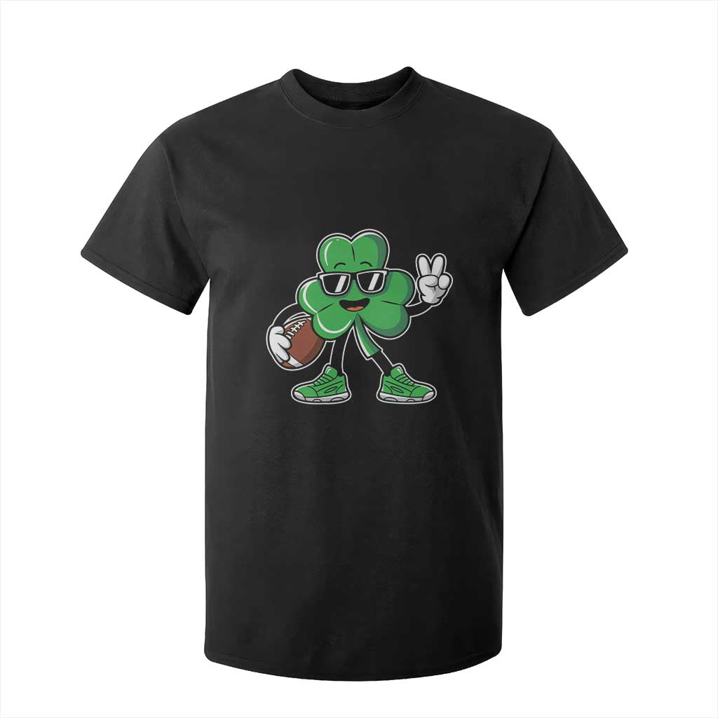St Patrick's Day Lucky Shamrock Football T Shirt For Kid Sport Lover Gift TS02 Black Print Your Wear