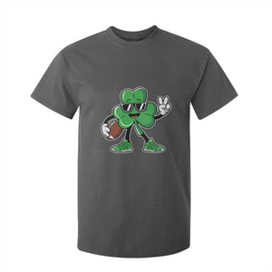 St Patrick's Day Lucky Shamrock Football T Shirt For Kid Sport Lover Gift TS02 Dark Heather Print Your Wear
