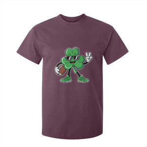 St Patrick's Day Lucky Shamrock Football T Shirt For Kid Sport Lover Gift TS02 Maroon Print Your Wear