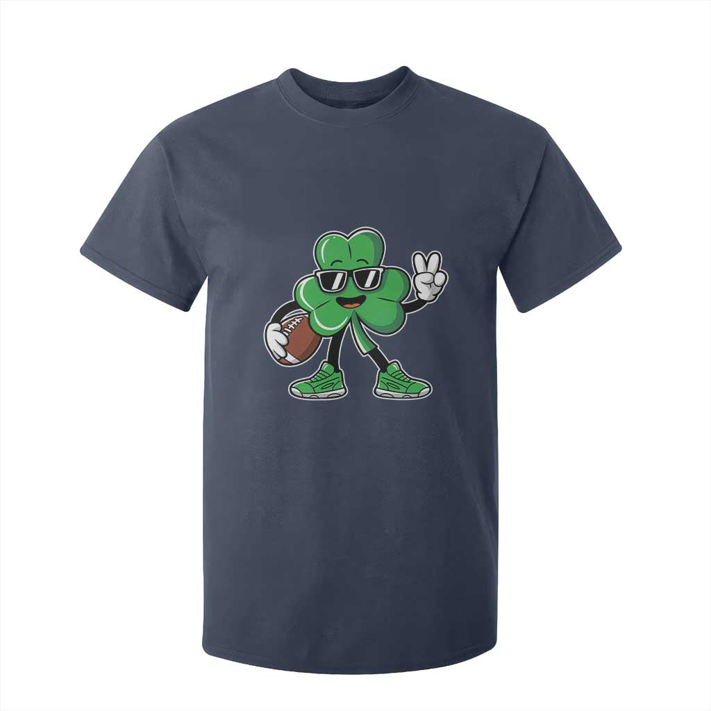 St Patrick's Day Lucky Shamrock Football T Shirt For Kid Sport Lover Gift TS02 Navy Print Your Wear