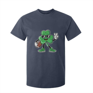 St Patrick's Day Lucky Shamrock Football T Shirt For Kid Sport Lover Gift TS02 Navy Print Your Wear
