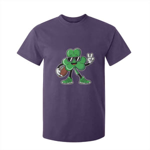 St Patrick's Day Lucky Shamrock Football T Shirt For Kid Sport Lover Gift TS02 Purple Print Your Wear