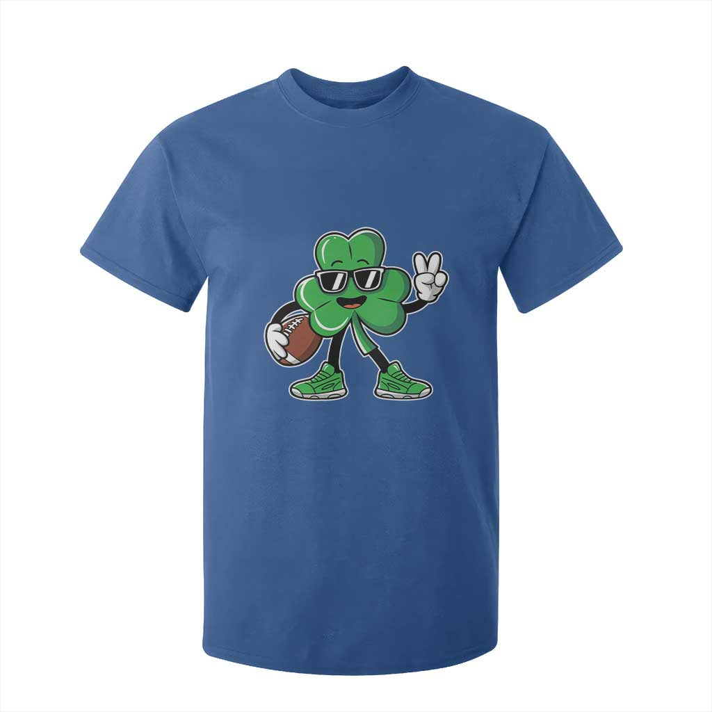 St Patrick's Day Lucky Shamrock Football T Shirt For Kid Sport Lover Gift TS02 Royal Blue Print Your Wear