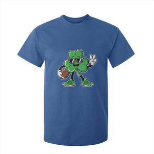 St Patrick's Day Lucky Shamrock Football T Shirt For Kid Sport Lover Gift TS02 Royal Blue Print Your Wear