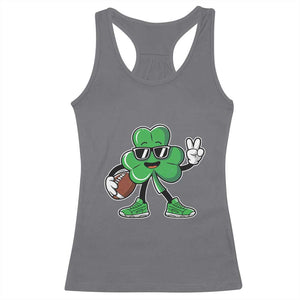 St Patrick's Day Lucky Shamrock Football Racerback Tank Top Sport Lover Gift TS02 Charcoal Print Your Wear