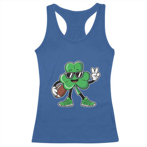 St Patrick's Day Lucky Shamrock Football Racerback Tank Top Sport Lover Gift TS02 Royal Blue Print Your Wear
