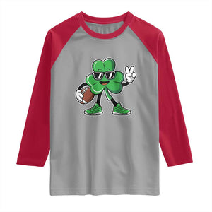 St Patrick's Day Lucky Shamrock Football Raglan Shirt Sport Lover Gift TS02 Sport Gray Red Print Your Wear