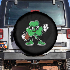 St Patrick's Day Lucky Shamrock Football Spare Tire Cover Sport Lover Gift TS02 No hole Black Print Your Wear