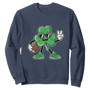 St Patrick's Day Lucky Shamrock Football Sweatshirt Sport Lover Gift TS02 Navy Print Your Wear