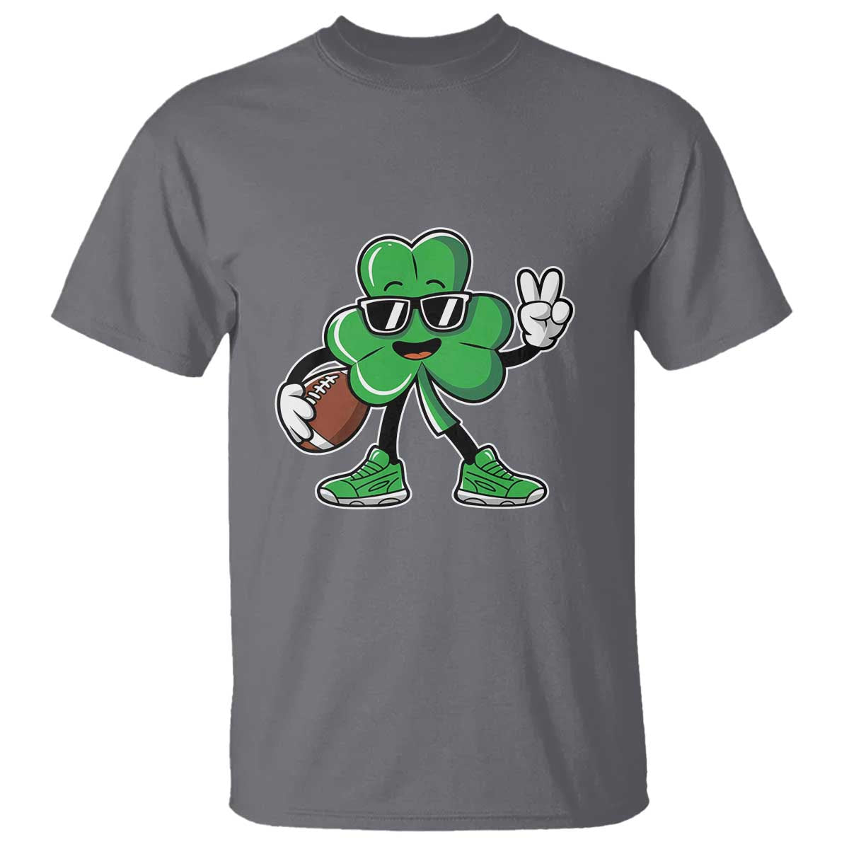 St Patrick's Day Lucky Shamrock Football T Shirt Sport Lover Gift TS02 Charcoal Print Your Wear