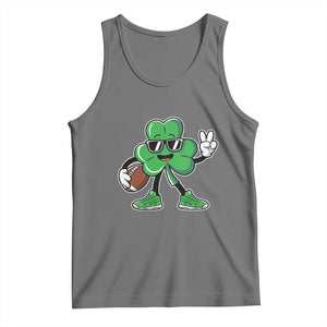 St Patrick's Day Lucky Shamrock Football Tank Top Sport Lover Gift TS02 Black Heather Print Your Wear