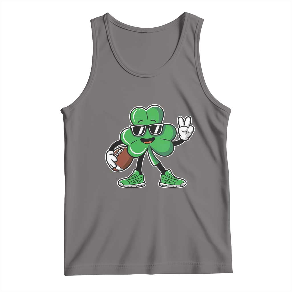 St Patrick's Day Lucky Shamrock Football Tank Top Sport Lover Gift TS02 Deep Heather Print Your Wear