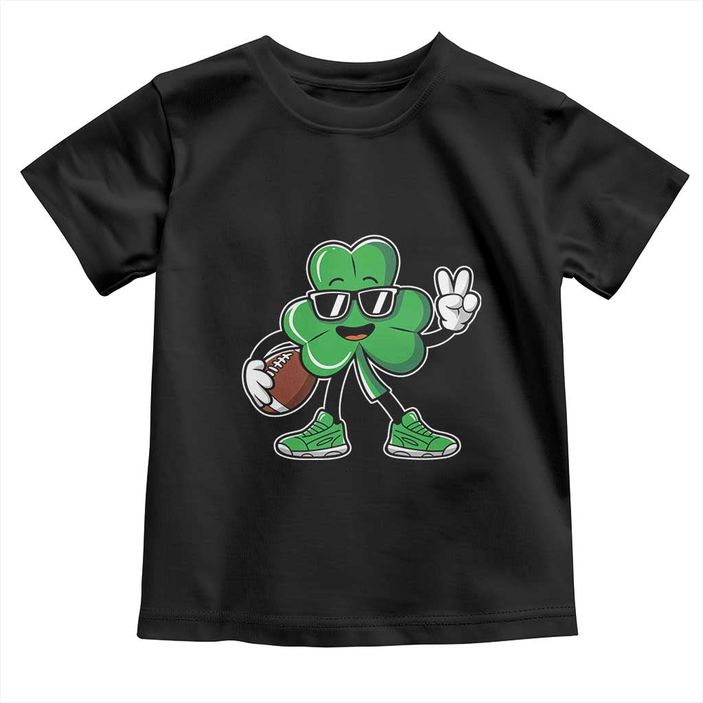St Patrick's Day Lucky Shamrock Football Toddler T Shirt Sport Lover Gift TS02 Black Print Your Wear