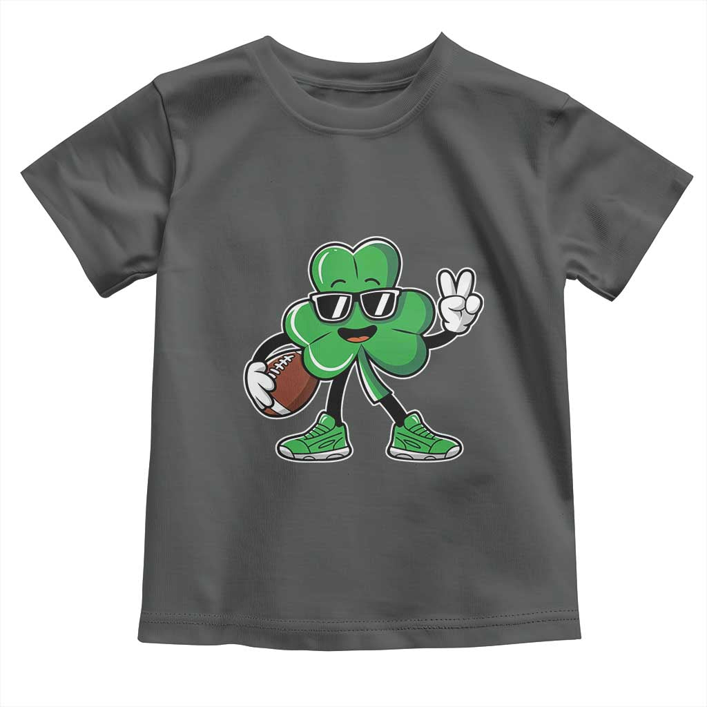 St Patrick's Day Lucky Shamrock Football Toddler T Shirt Sport Lover Gift TS02 Dark Heather Print Your Wear